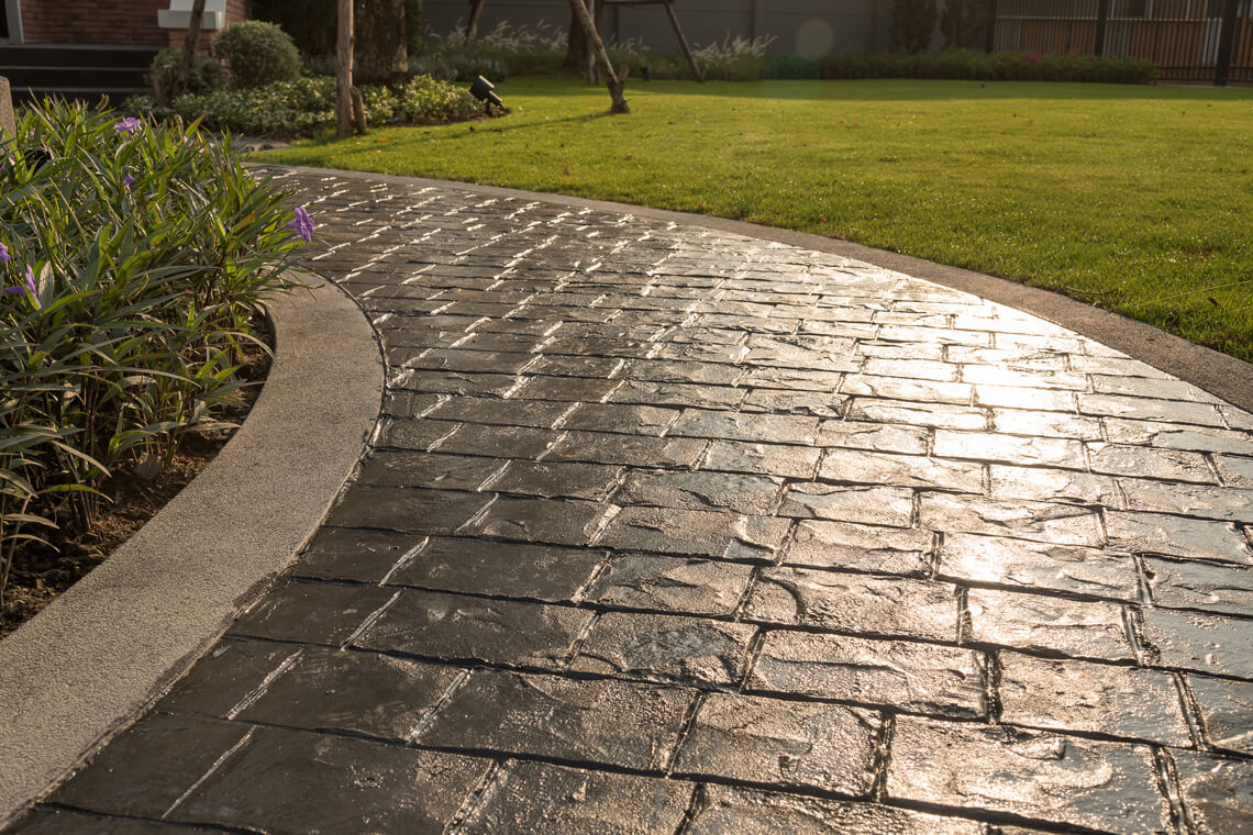 shiny brick patio