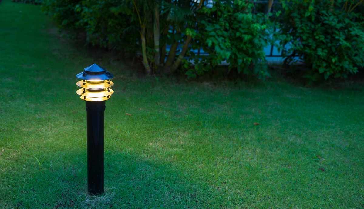 Outdoor light on grass