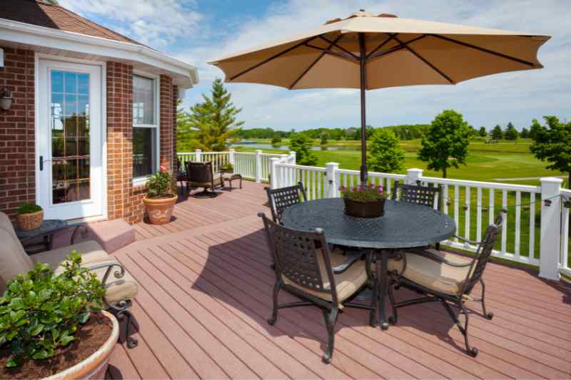 deck with patio furniture