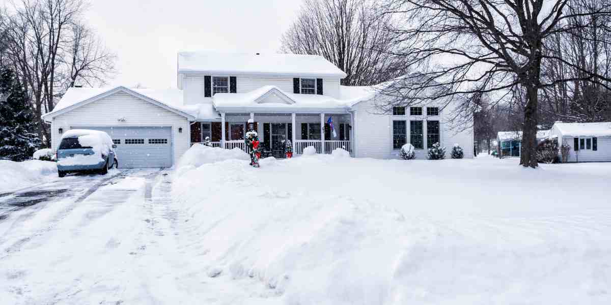 snow removal in a driveway