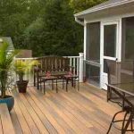 composite deck with white railing